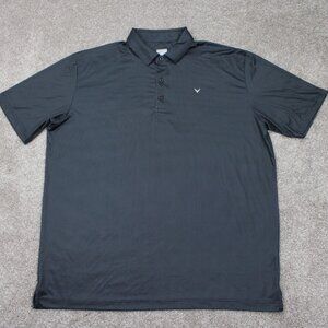 Callaway Opti-Dri Polo Shirt Mens XL Black/Gray Geometric S/S Pullover‎ Golf